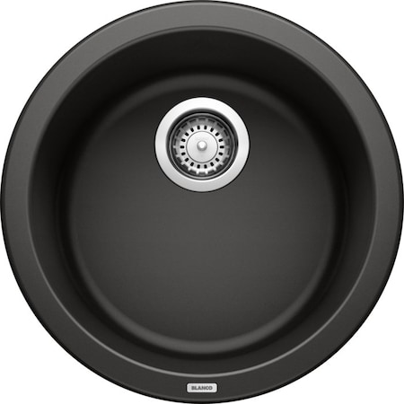 Blanco Rondo Silgranit Dual Mount Round Bar Sink - Coal Black 525960